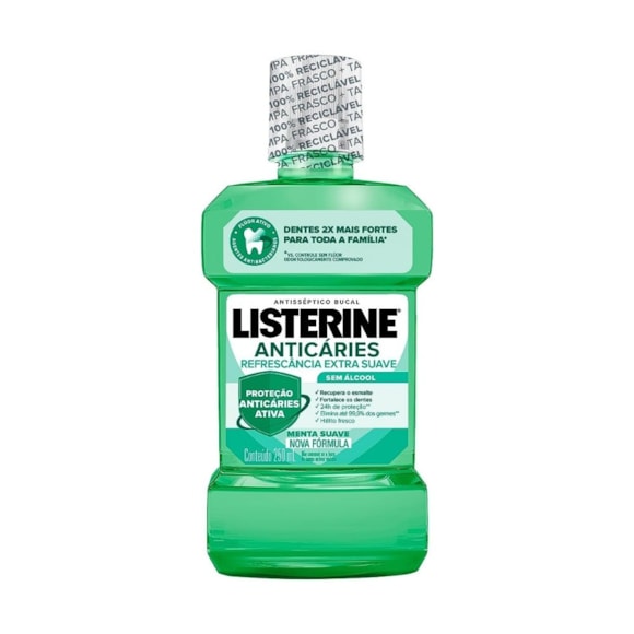 Enxaguatório Bucal Listerine Anticaries Zero Alcool 250ml