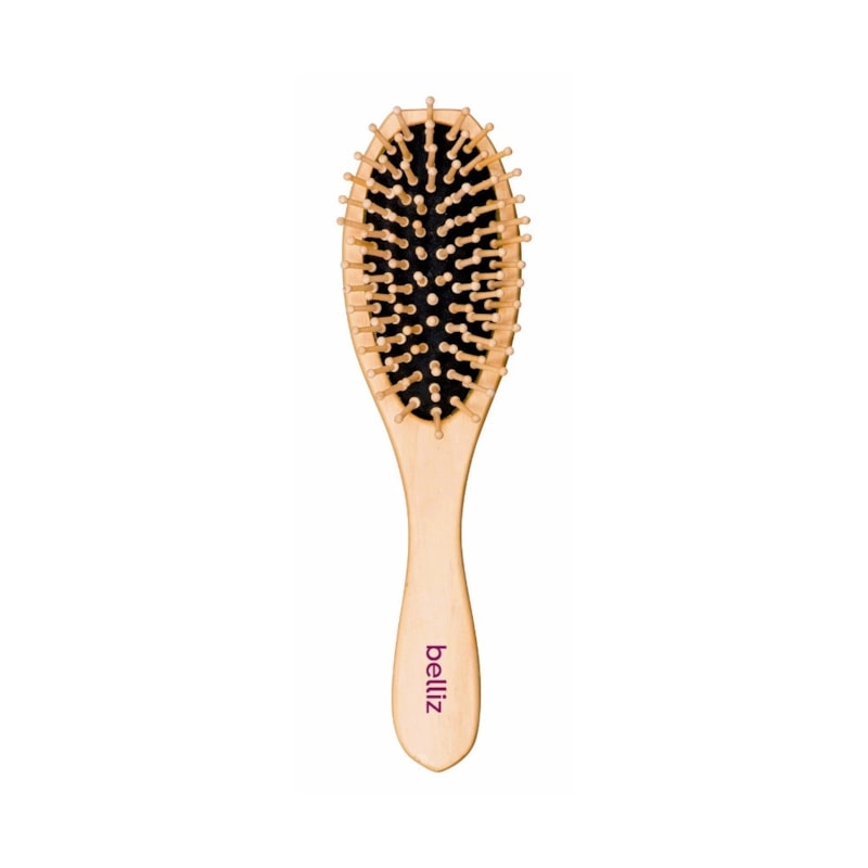 Escova de Cabelo Belliz Wood Oval Cerdas de Madeira