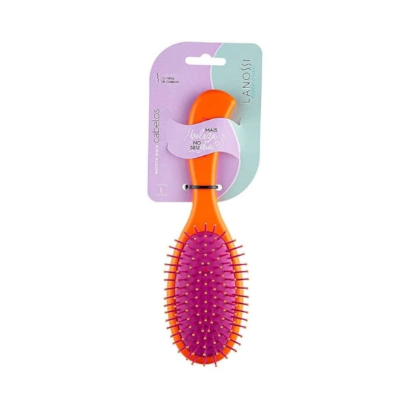 Escova de Cabelo Lanossi Essencial Oval Laranja