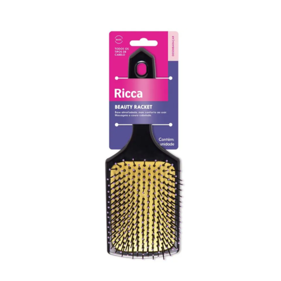 Escova de Cabelo Ricca Basic Racket Colors