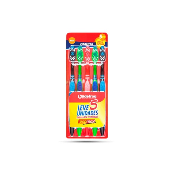 Escova Dental Jadepro Popmax Macia com 5Un