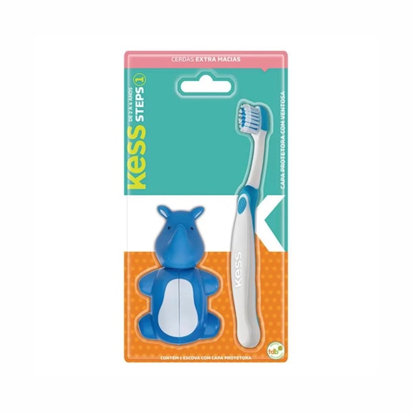 Escova Dental Kess Steps Com Capa Protetora