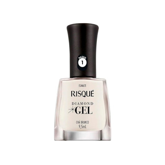 Esmalte Risqué Diamond Gel Chá Branco