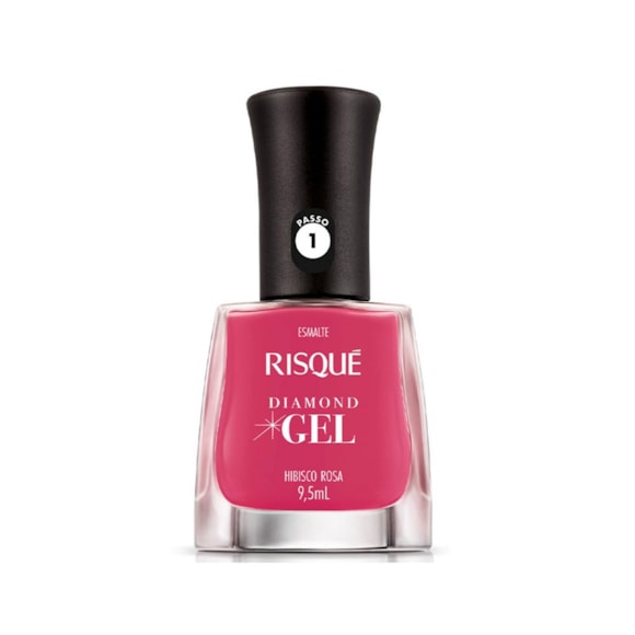 Esmalte Risqué Diamond Gel Hibisco Rosa Cremoso 9,5ml