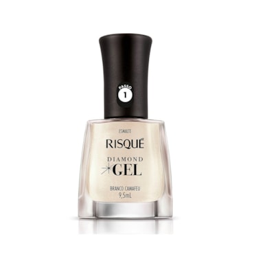 Esmalte Risqué Diamond Gel Metálico Branco Camafeu