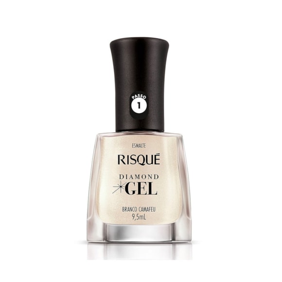 Esmalte Risqué Diamond Gel Metálico Branco Camafeu