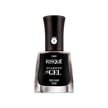 Esmalte Risqué Diamond Gel Preto Caviar Cremoso 9,5ml