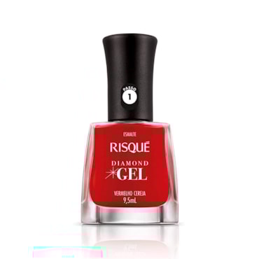 Esmalte Risqué Diamond Gel Vermelho Cereja Cremoso 9,5ml