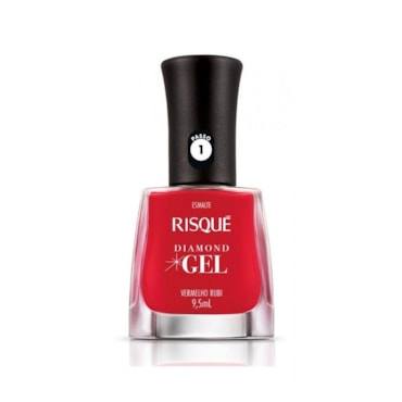Esmalte Risqué Diamond Gel Vermelho Rubi Cremoso 9,5ml