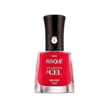 Esmalte Risqué Diamond Gel Vinho Bordô Cremoso 9,5ml