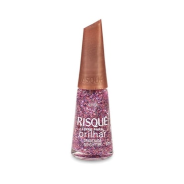 Esmalte Risqué Livre para Brilhar Cravejada Glitter 8ml