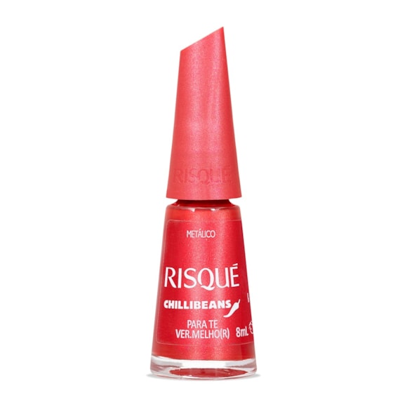 Esmalte Vermelho Risqué & Chilli Beans Para Te Vermelhor Metálico