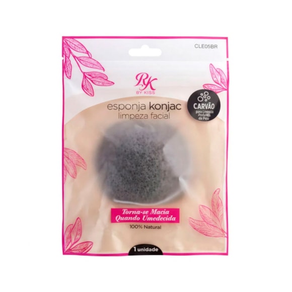 Esponja Facil Kiss Konjac Carvão Limpeza