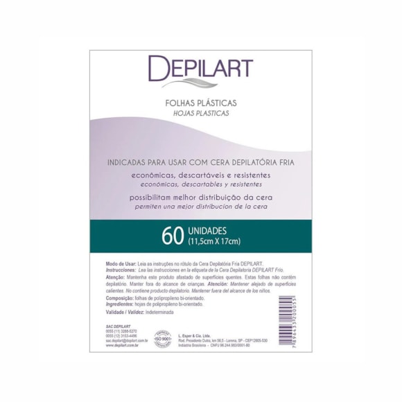 Folhas Plásticas Para Depilação Depilart 60Fls