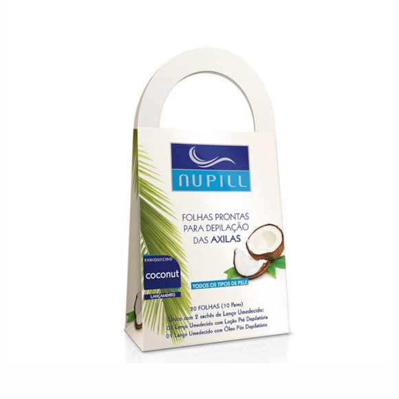 Folhas Prontas Para Depilação Axilas Nupill Coconut 20Fls