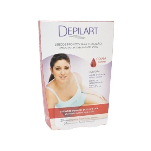 Folhas Prontas Para Depilação Corporal Depilart Goiaba 10Fls