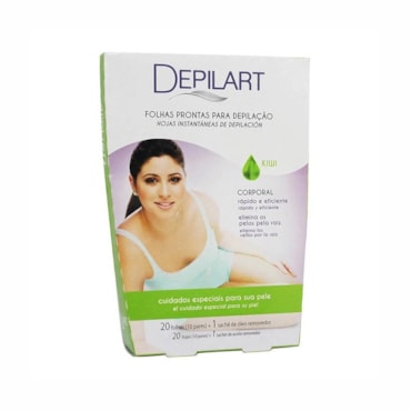 Folhas Prontas Para Depilação Corporal Depilart Kiwi 10Fls