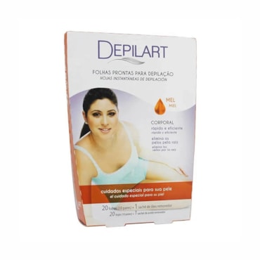 Folhas Prontas Para Depilação Corporal Depilart Mel 10Fls