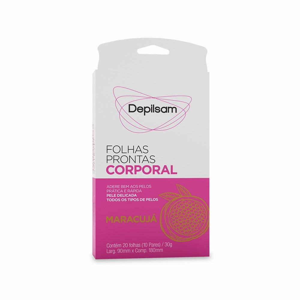 Folhas Prontas Para Depilação Corporal Depilart Premium Maracujá 10Fls