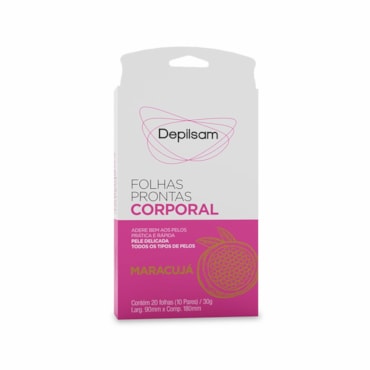 Folhas Prontas Para Depilação Corporal Depilart Premium Maracujá 10Fls