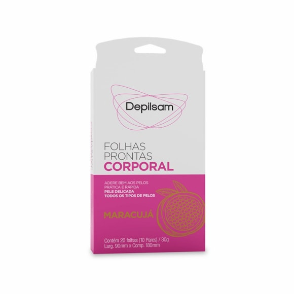 Folhas Prontas Para Depilação Corporal Depilart Premium Maracujá 10Fls