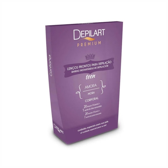 Folhas Prontas Para Depilação Corporal Depilart Teen Amora 10Fls