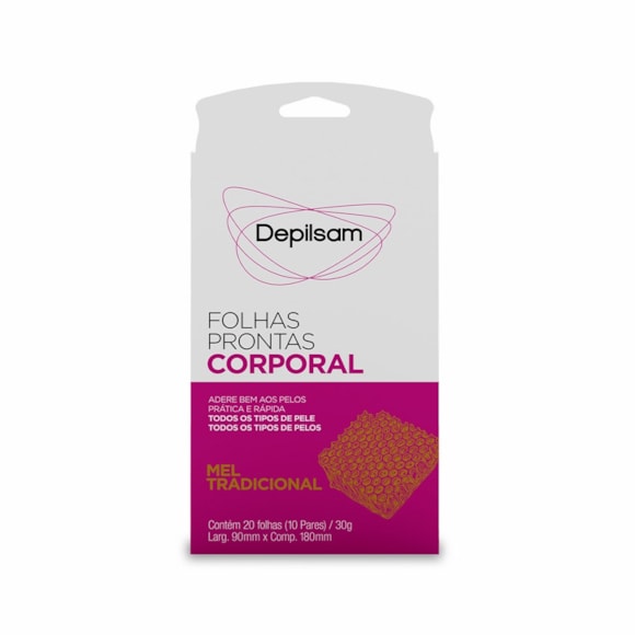 Folhas Prontas Para Depilação Corporal Depilsam Mel 20Fls