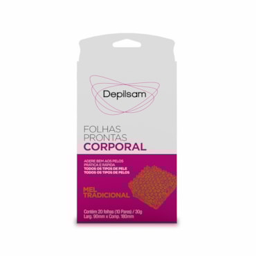 Folhas Prontas Para Depilação Corporal Depilsam Mel 20Fls