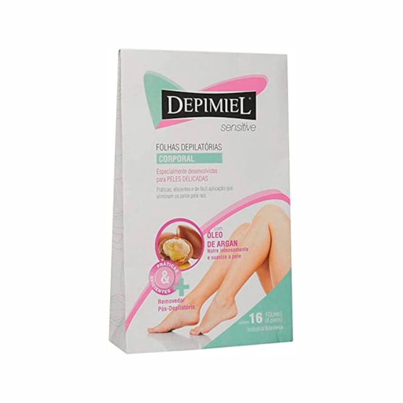 Folhas Prontas Para Depilação Corporal Depimiel Sensíveis 16Fls