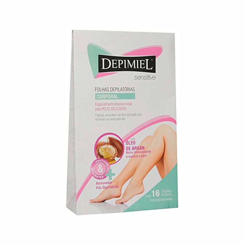 Folhas Prontas para Depilação Corporal Depimiel Sensíveis 16Fls