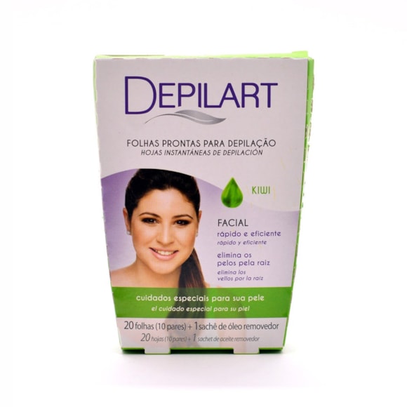 Folhas Prontas Para Depilação Facial Depilart Kiwi 10Fls
