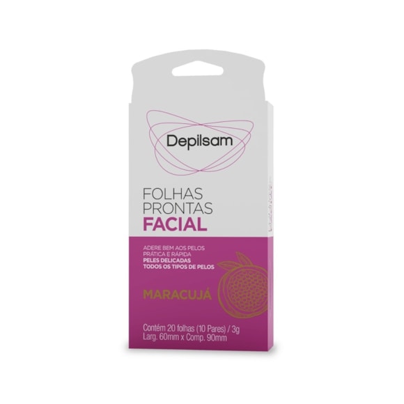 Folhas Prontas Para Depilação Facial Depilsam Maracujá 20Fls