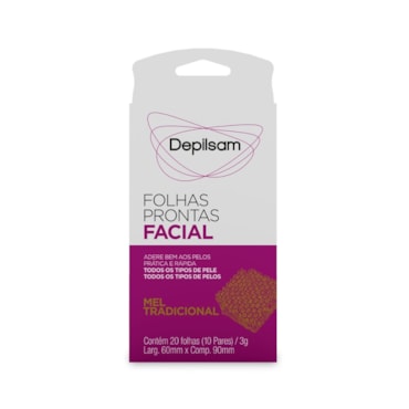 Folhas Prontas Para Depilação Facial Depilsam Mel 20Fls