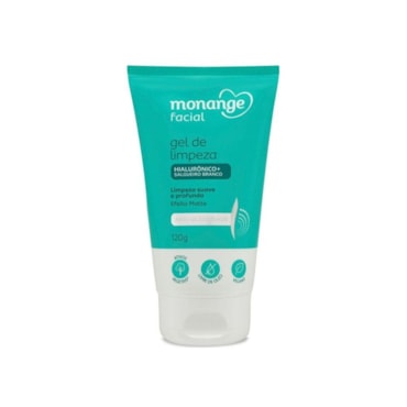 Gel de Limpeza Monange Facial Anti-oleosidade com Ácido Hialurônico e Salgueiro Branco 120g