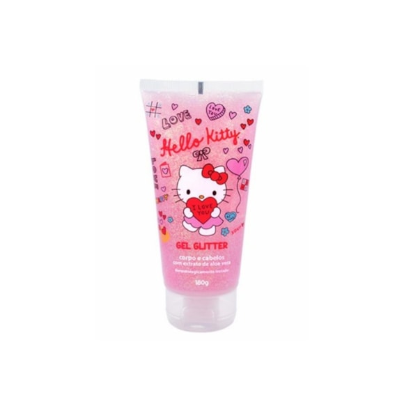 Gel Glitter Infantil Hello Kitty Corpo E Cabelos 80G