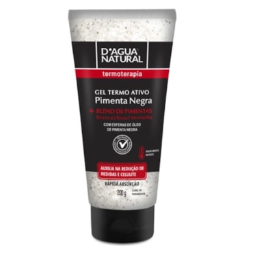 Gel Termo Ativo D'agua Natural Pimenta Negra 200g