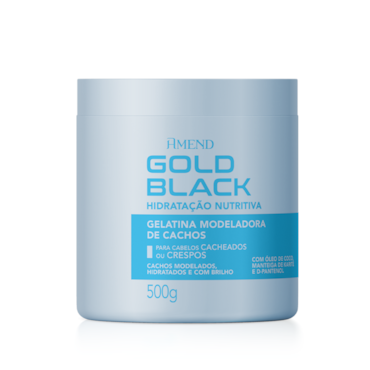 Gelatina Amend Modeladora de Cachos Gold Black Hidratante Nutritiva 160g