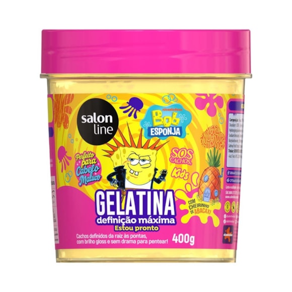 Gelatina Capilar Salon Line Sos Kids Bob Esponja Definição Máxima 400g