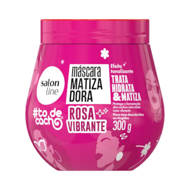 Gelatina Capilar Salon Line #Todecacho Máscara Condicionante Matiz Rosa Vibrante 300g