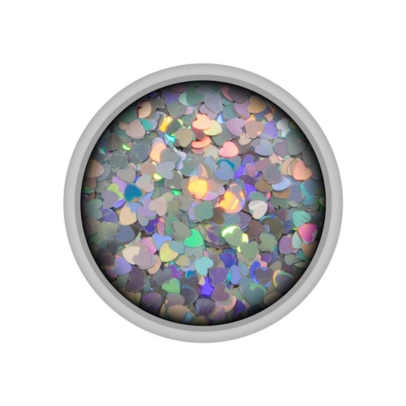 Glitter Colormake Holográfico Coração Prata
