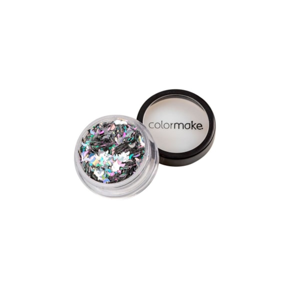 Glitter Colormake Holografico Meia Lua Prata 2914