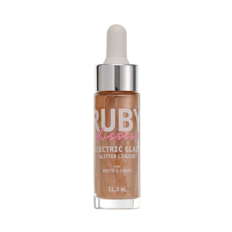 Glitter Líquido Eectric Ruby Kisses Glaze Blush Gold