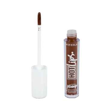Gloss Labial Vizzela Cosméticos Hot Lips Brown 4gr