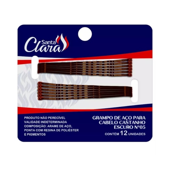 Grampo de Cabelo Santa Clara N 5 Castanho c/12un
