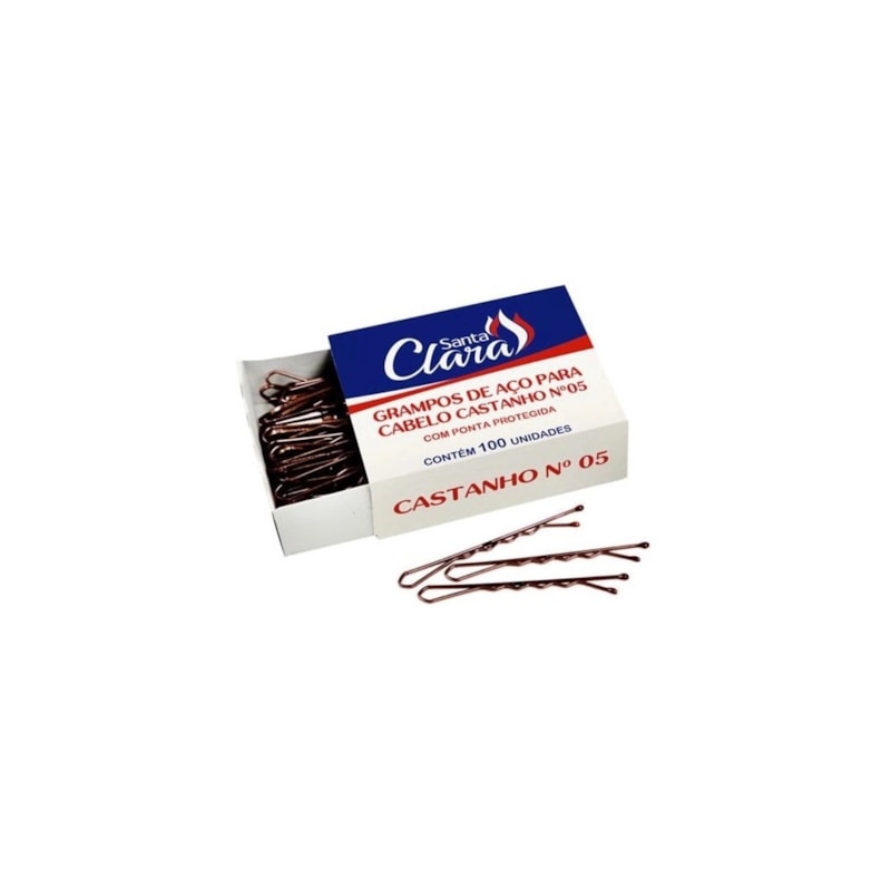 Grampos de Cabelo Ricca Nº5 Castanho c/100un