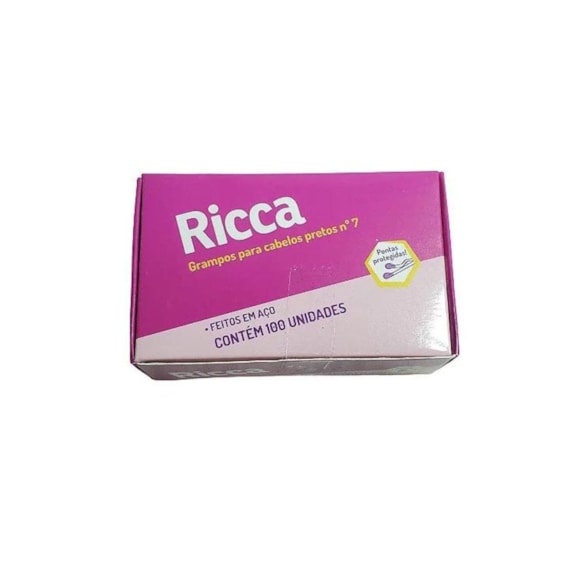 Grampos De Cabelo Ricca Nº5 Preto 122 c/100un