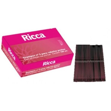 Grampos De Cabelo Ricca Nº5 Preto 3107 c/100un