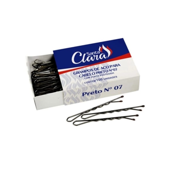 Grampos De Cabelo Ricca Nº7 Preto c/100un