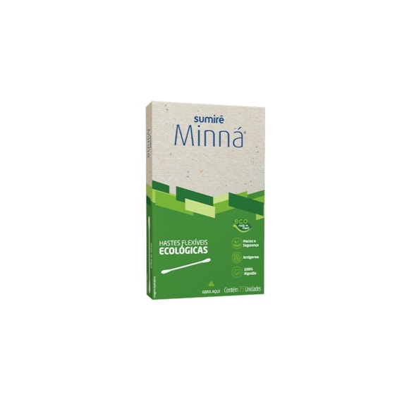 Hastes Flexíveis Minná Ecológica com 75un