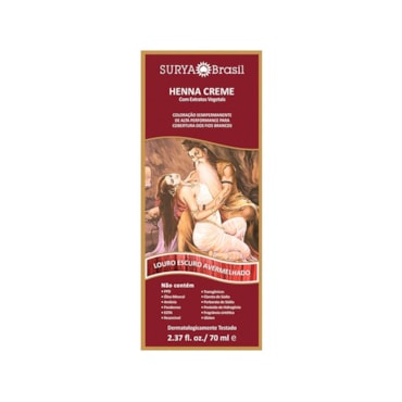 Henna Creme Natural Surya Louro Escuro Avermelhado